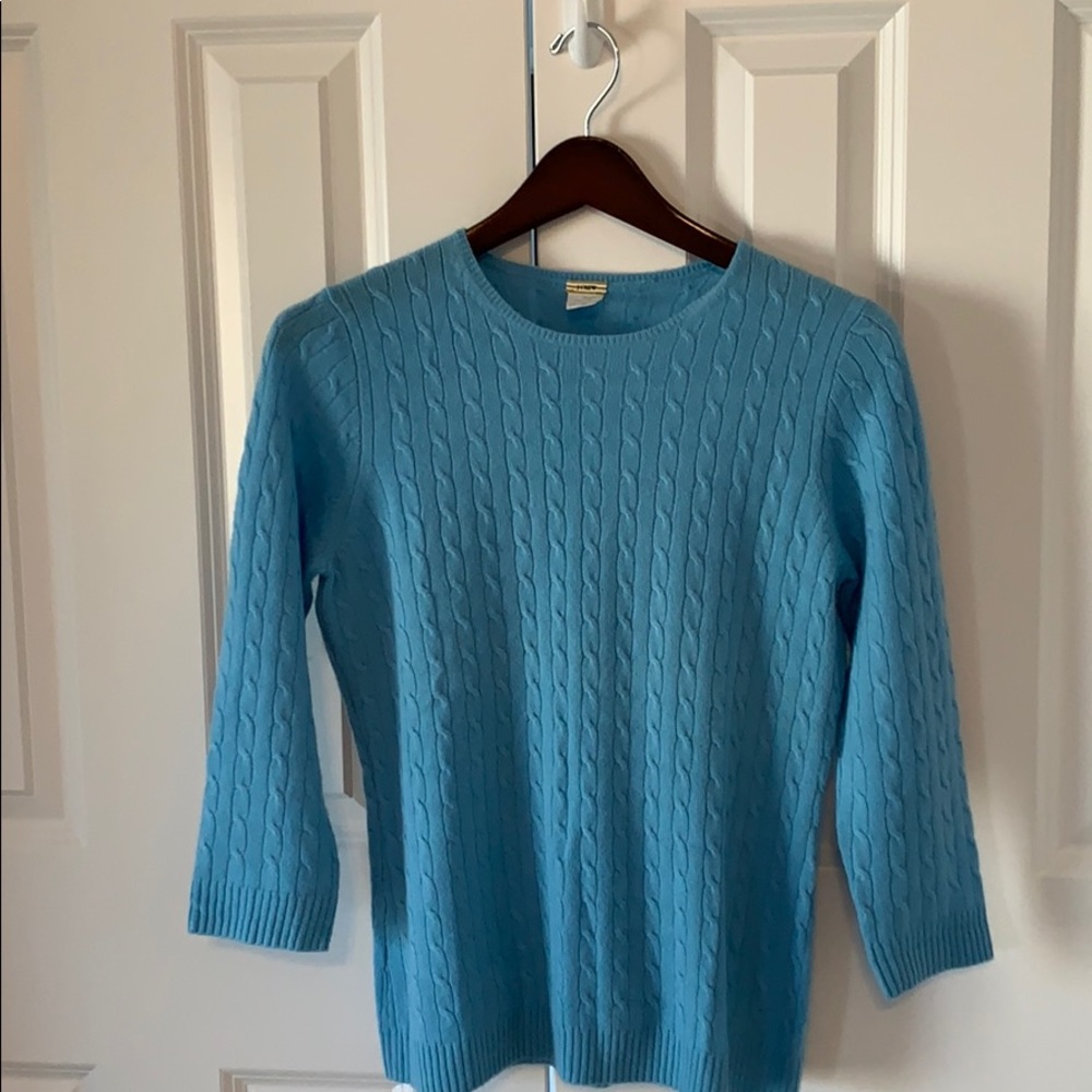 J Crew 100% cashmere 3/4 sleeve sweater